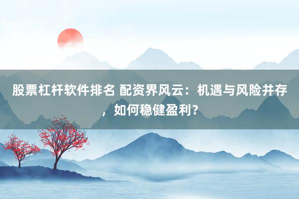股票杠杆软件排名 配资界风云：机遇与风险并存，如何稳健盈利？