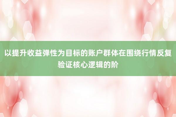 以提升收益弹性为目标的账户群体在围绕行情反复验证核心逻辑的阶