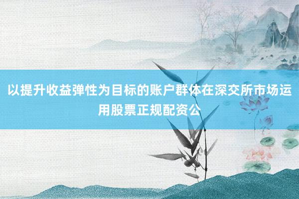 以提升收益弹性为目标的账户群体在深交所市场运用股票正规配资公